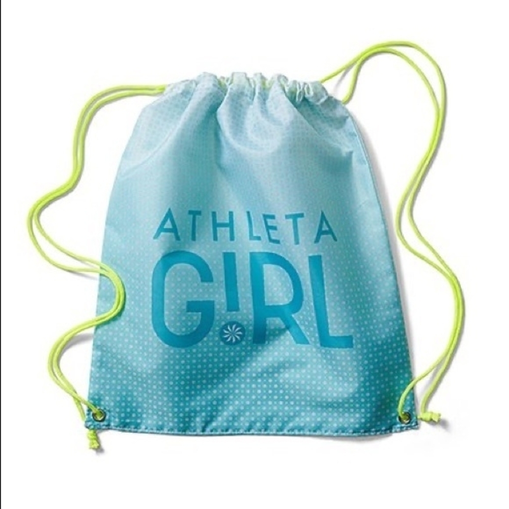Athleta Blue and Yellow Drawstring Backpack